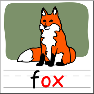304x304 Clip Art Basic Words Ox Phonics Fox Color I