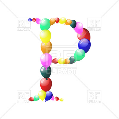 400x400 Color Balloon Letter P Royalty Free Vector Clip Art Image