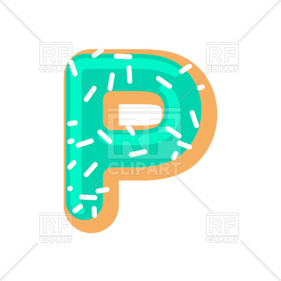 400x400 Letter P Donut Font Royalty Free Vector Clip Art Image