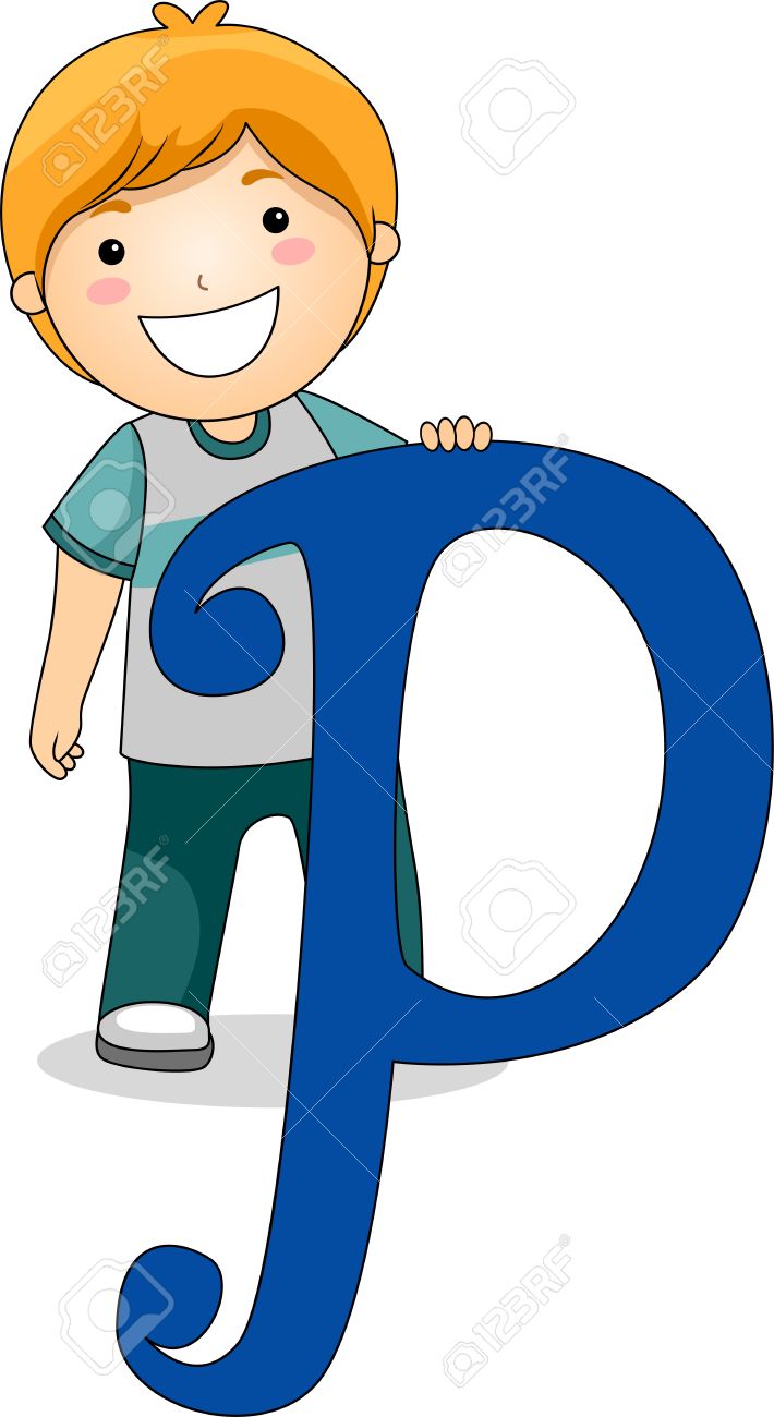 710x1300 P Letter Clipart Blue