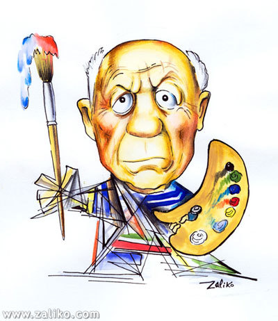 400x462 Pablo Picasso By Zaliko Famous People Cartoon Toonpool