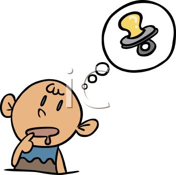 350x349 Cartoon Baby Daydreaming About A Pacifier
