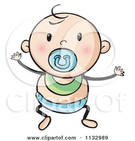 450x470 Cartoon Of A Baby Boy With A Pacifier