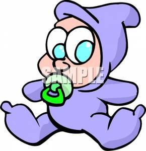 290x300 Clip Art Image A Cute Baby Sucking On A Pacifier