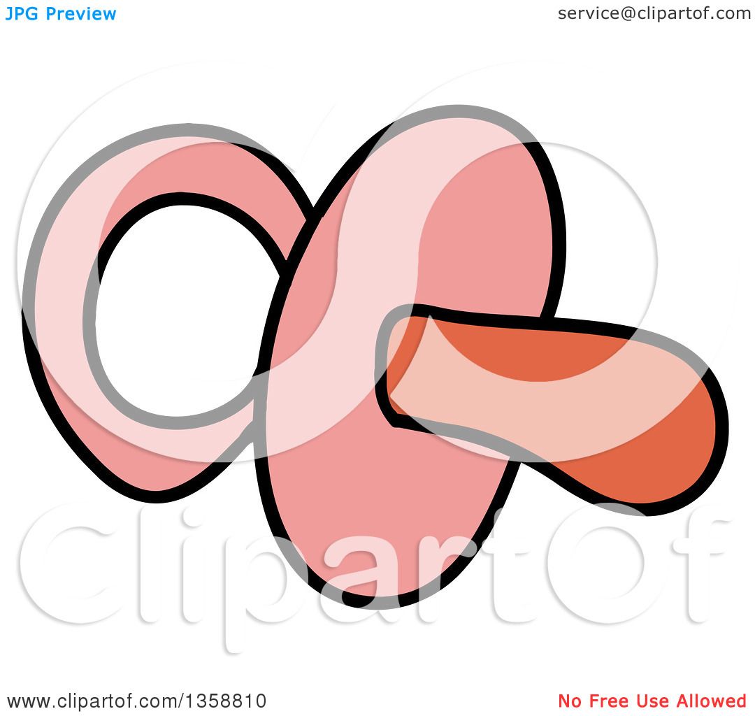 1080x1024 Clipart Of A Cartoon Pink Baby Pacifier