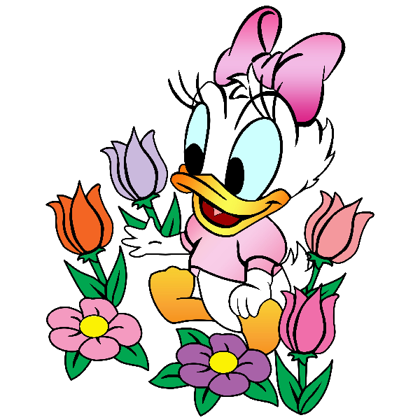 600x600 Cute Baby Daisy Duck With Pacifier Clipart