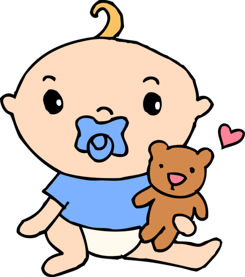 487x550 Baby Boy With Pacifier And Teddy