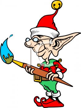 263x350 Royalty Free Clip Art Image Nearsighted Little Elf With A Paint