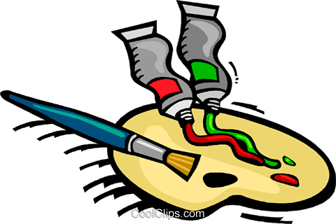 480x320 Artists Supplies, Paint, Brushes Royalty Free Vector Clip Art