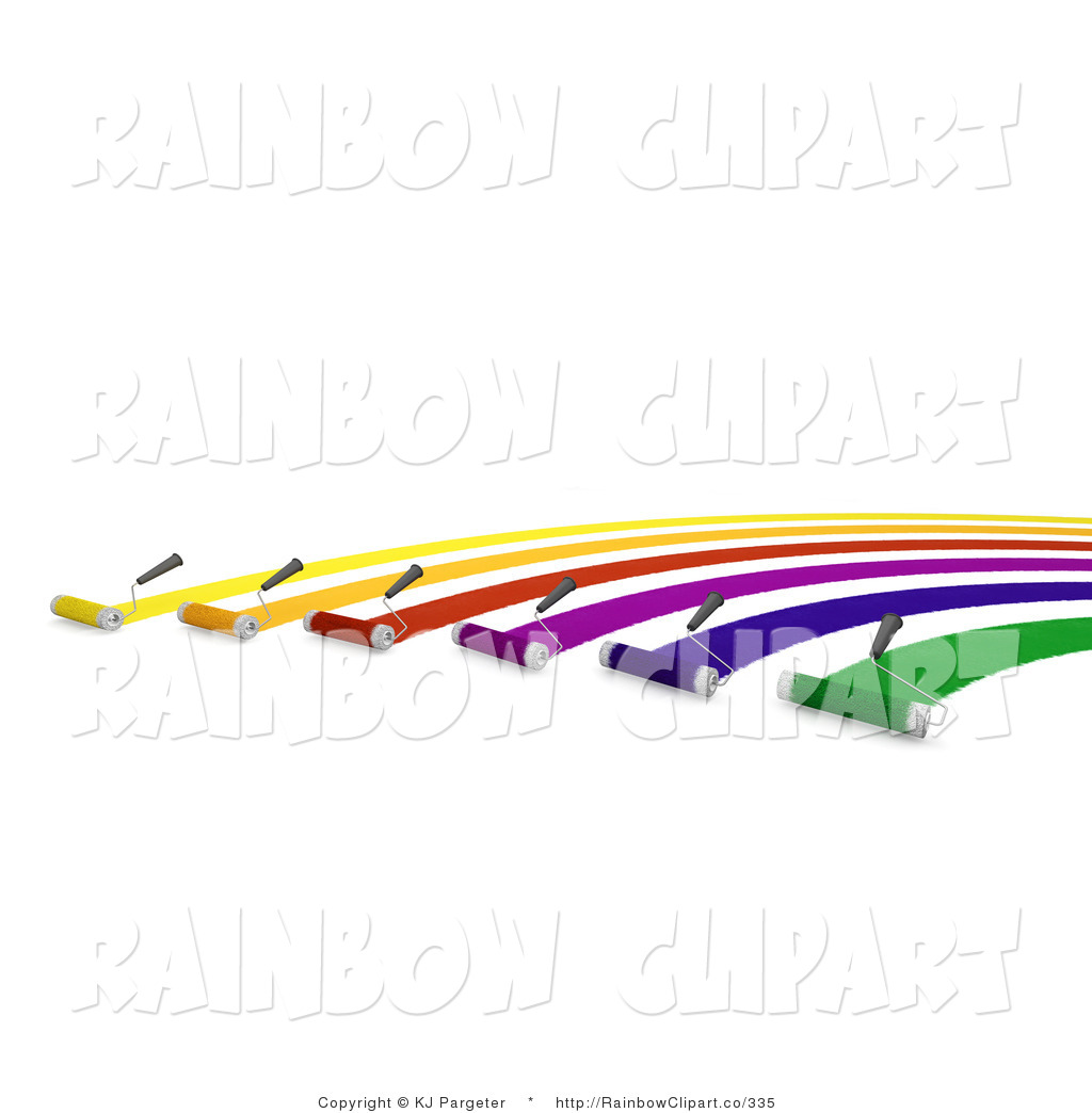 1024x1044 Clip Art Of Six Rows Of Roller Brushes Applying Yellow, Orange