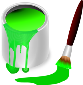 292x297 Green Paint Brush And Can Clip Art