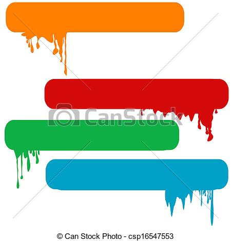 450x470 Set Of Splash Color Paint Banners Clipart Vector