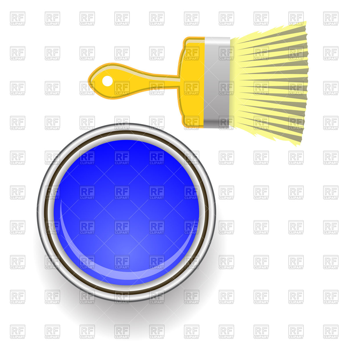 1200x1200 Brush And Blue Paint In Can Royalty Free Vector Clip Art Image