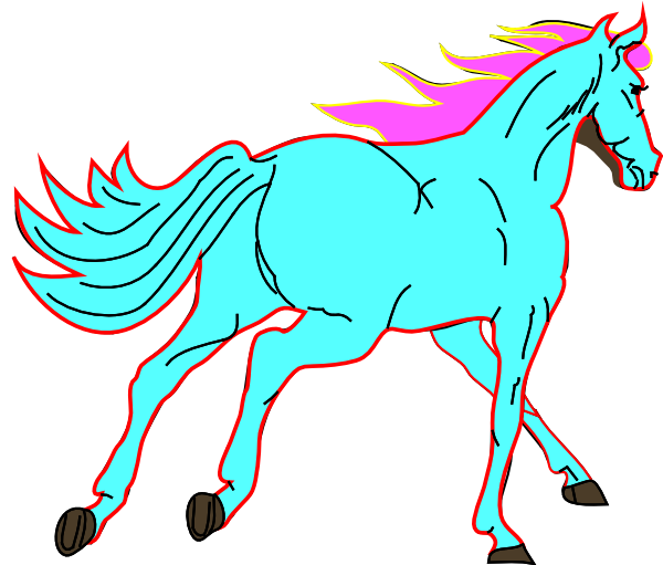 600x511 Horse Blue Clip Art