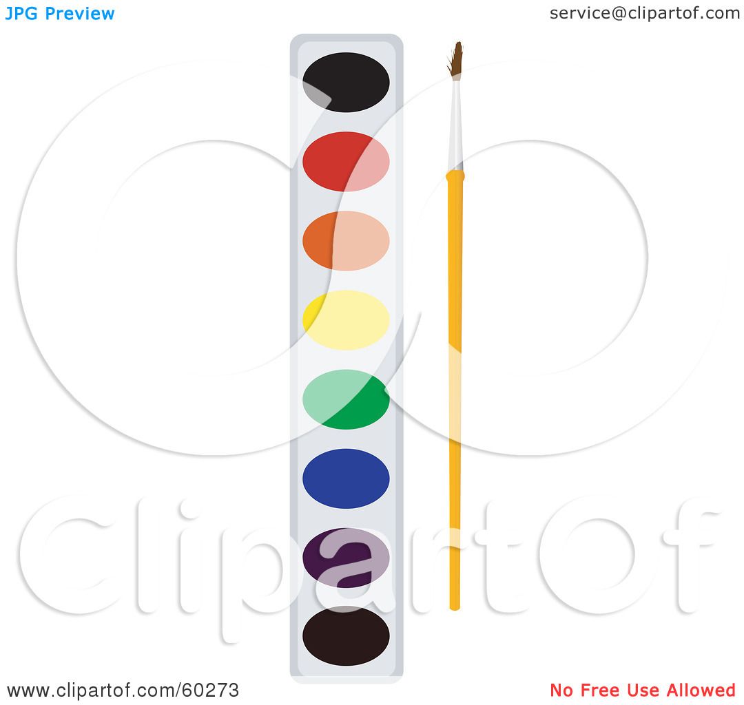 1080x1024 Royalty Free (Rf) Clipart Illustration Of A Paintbrush Resting By