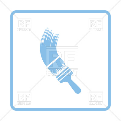 400x400 Paint Brush Blue Icon Royalty Free Vector Clip Art Image