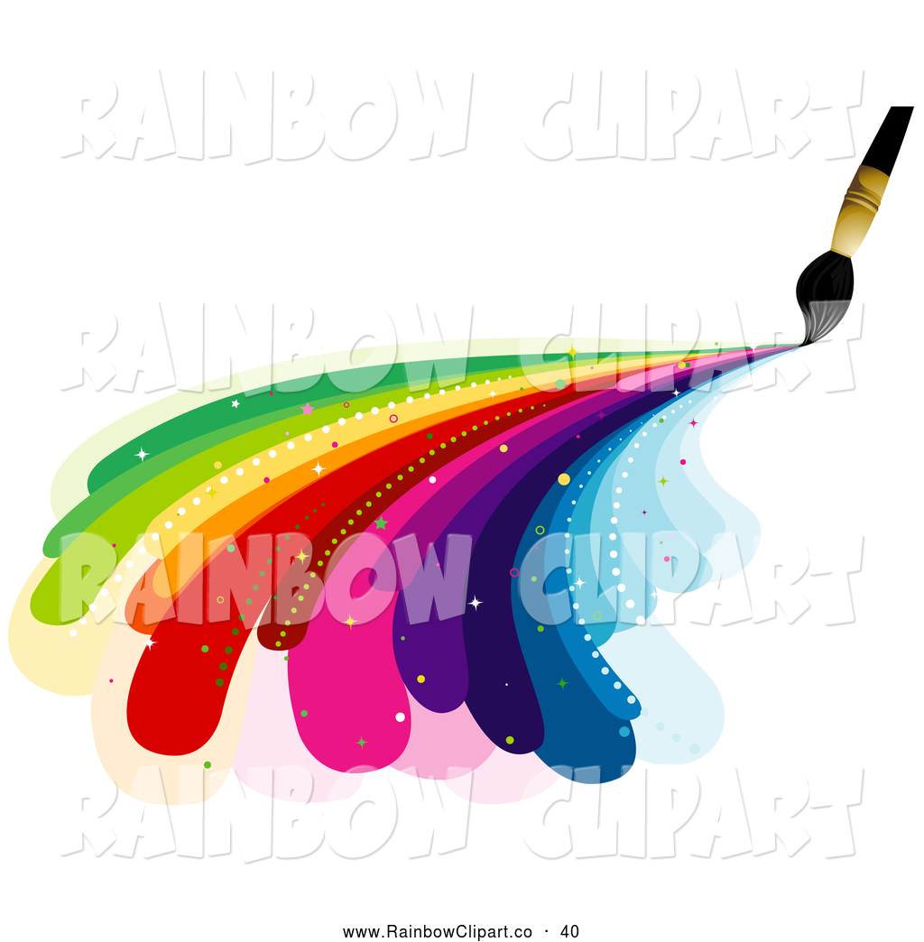 1024x1044 Vector Clip Art Of A Rainbow Paintbrush Painting Rainbow Curves By