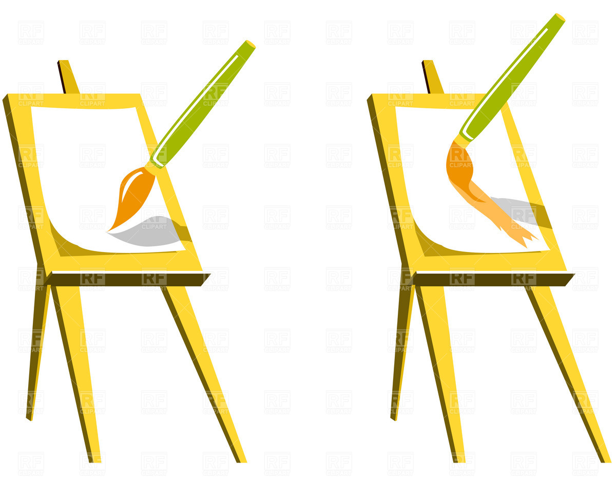 1200x941 Easel And Paintbrush Vector Image Vector Artwork Of Objects