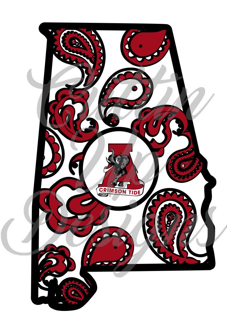 745x1053 Alabama Paisley Thicker Lines Svg Cutting File For Cricut Or Cameo