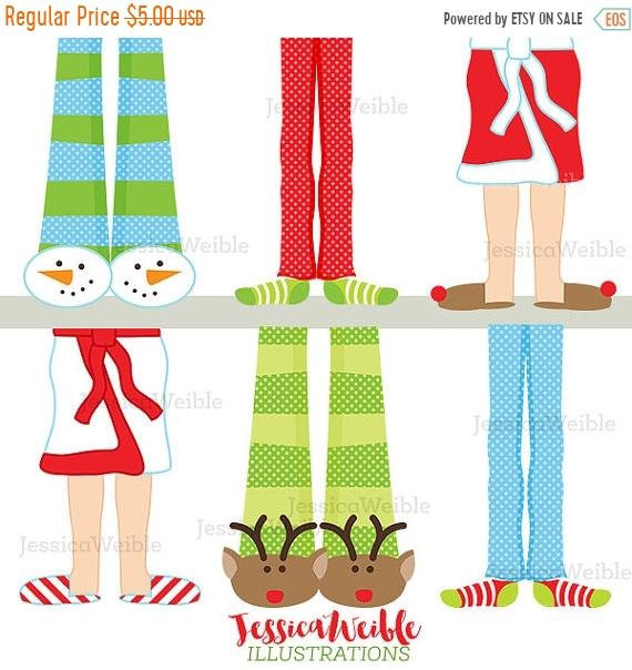 570x604 On Sale Christmas Pajama Feet Cute Digital Clipart, Christmas Clip