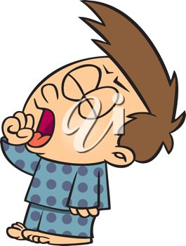 265x350 Clip Art Illustration Of A Yawning Boy