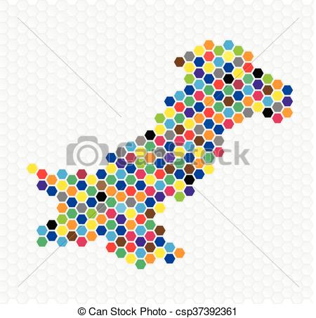 450x453 Pakistan Map Colorful Dots. Pakistan Map Filled With Clip Art