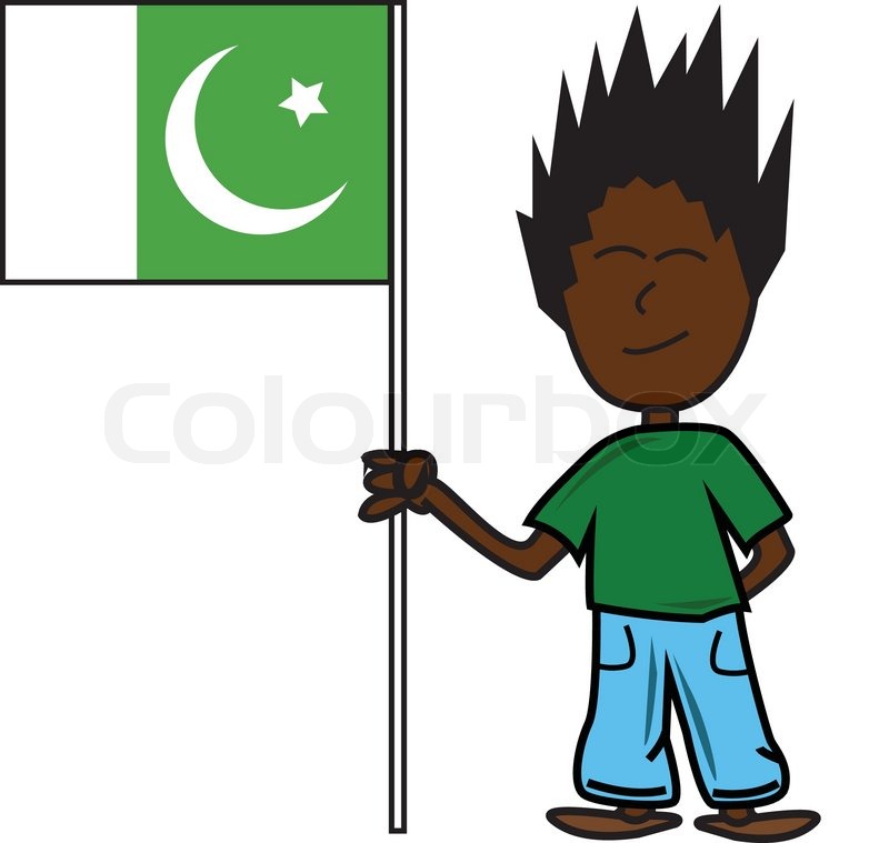 800x759 Vector Illustration Of A Young Boy Holding The National Flag