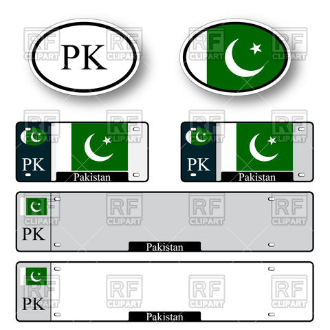 480x480 Template Of Car Plate Number With Flag Of Pakistan And Oval Bumper
