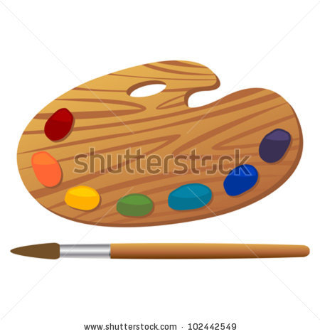 450x470 Clipart Wooden Art Pallete