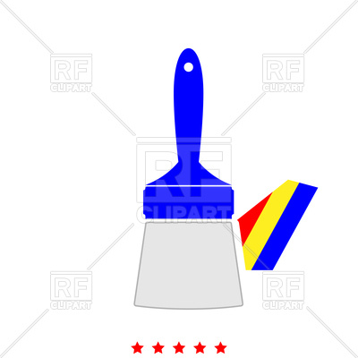 400x400 Palette Knife On White Background Royalty Free Vector Clip Art