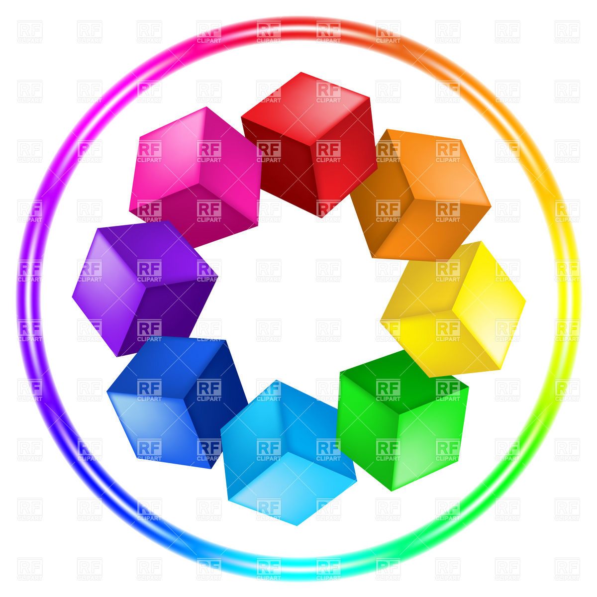 1200x1200 The Best Cubes Color Wheel Palette In Ring Royalty Vector Clip Art