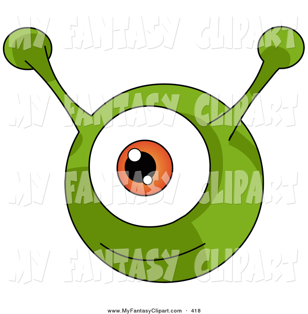1024x1044 Clip Art Of A Happy And Smiling Green Round Alien With An Orange
