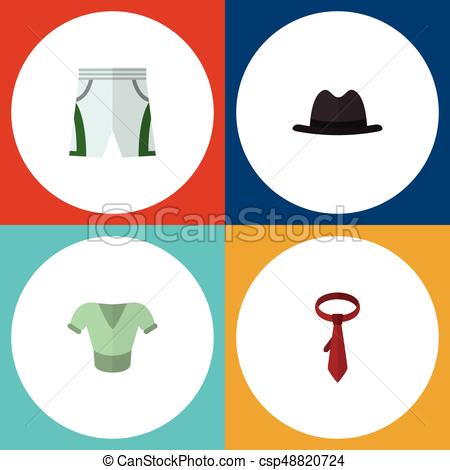 450x470 Flat Icon Dress Set Of Trunks Cloth, Casual, Panama And Vector