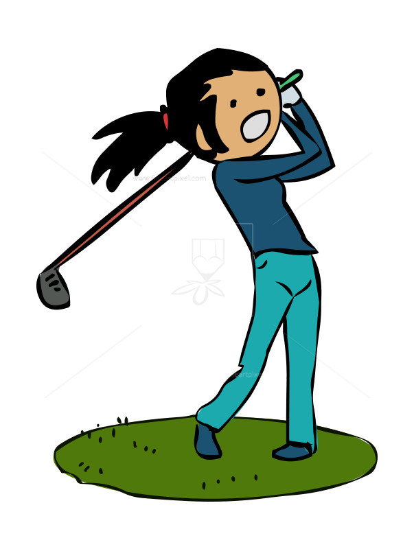 603x800 Girl Playing Golf Clip Art Free Vectors, Illustrations, Graphics