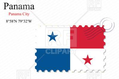 400x267 Postage Stamp With Flag Of Panama Royalty Free Vector Clip Art