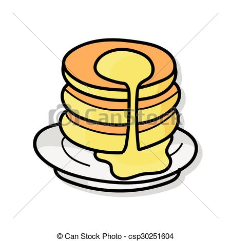 450x470 Pancake Doodle Vector Clipart