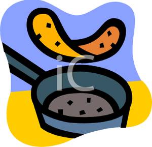 300x289 Clip Art Image A Pancake Flipping In A Frying Pan