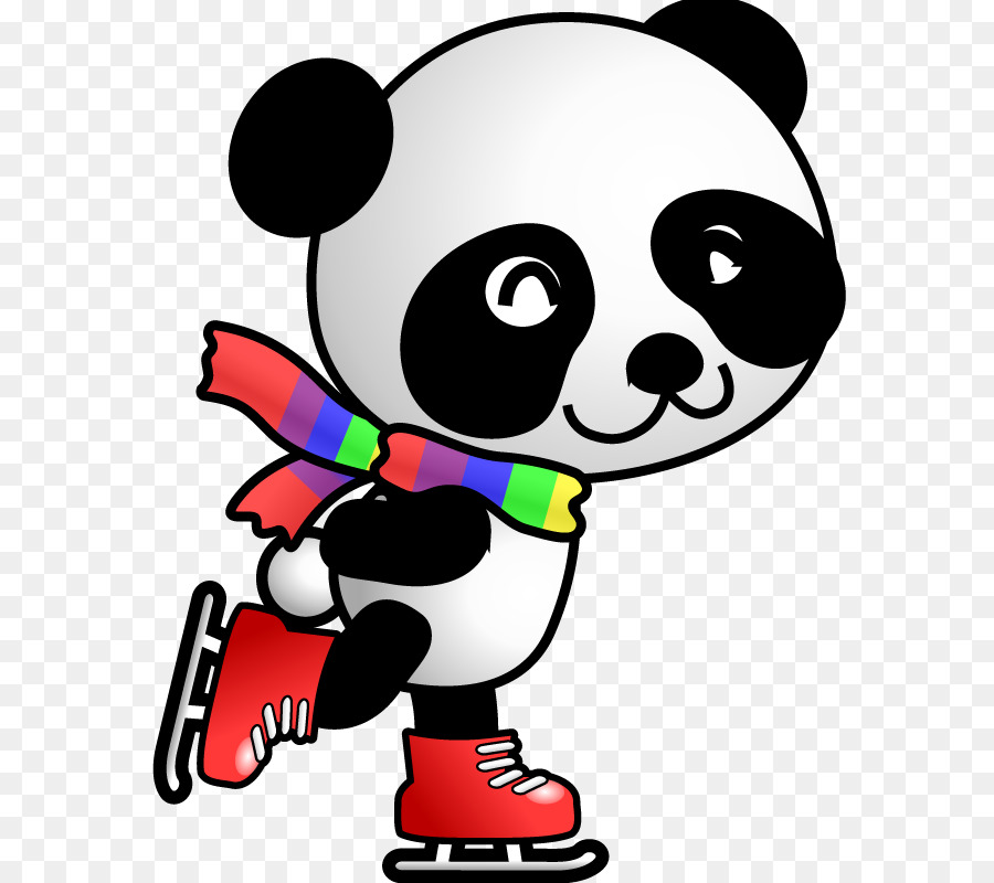 900x800 Giant Panda Ice Skating Figure Skating Clip Art