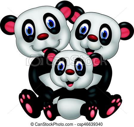 450x427 Vector Illustration Of Cartoon Panda Bear Family Eps Vector