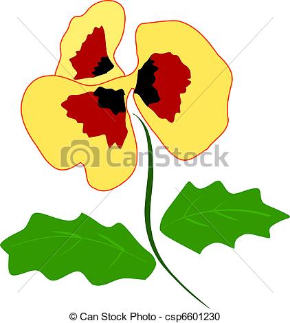 422x470 Illustration Of Pansy Vector Clipart