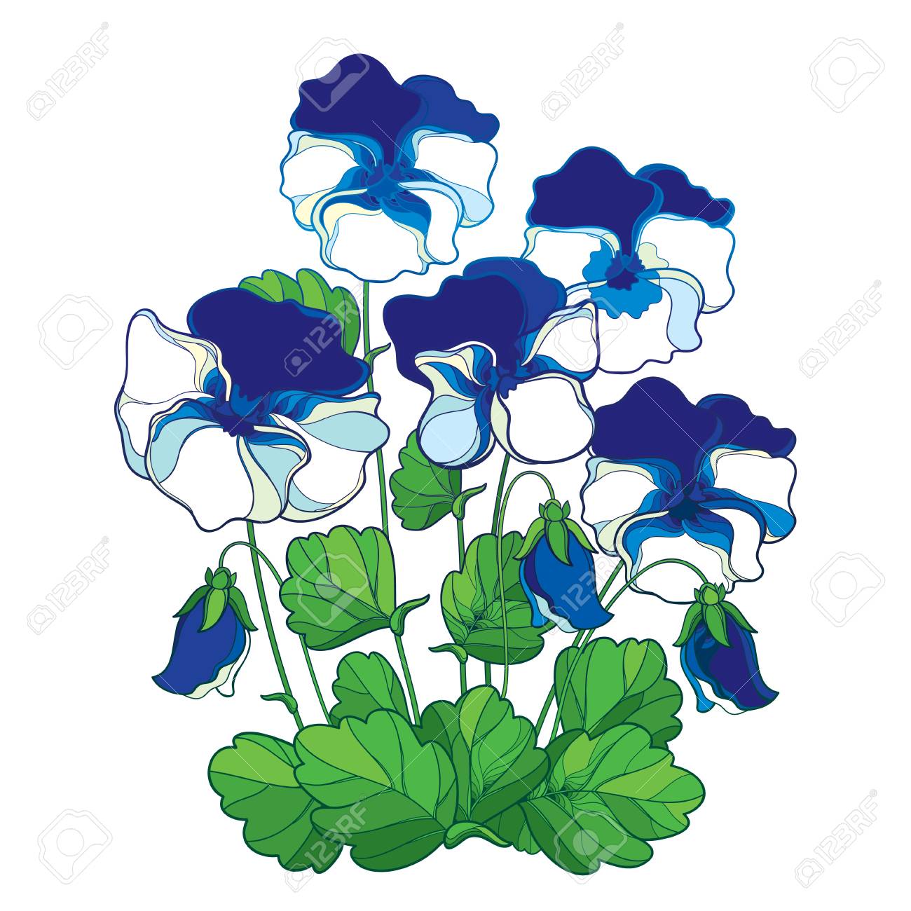 1300x1300 Pansy Clipart Outline