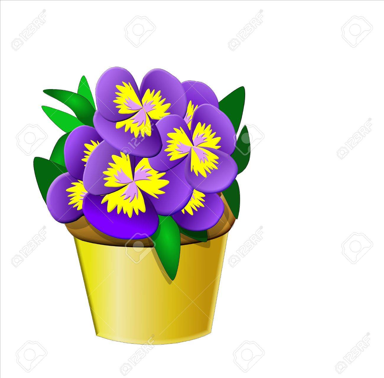 1300x1281 Pansy Clipart Potted Flower