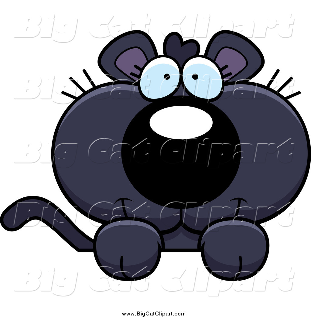 1024x1044 Big Cat Cartoon Vector Clipart Of A Panther Cub Over A Sign By