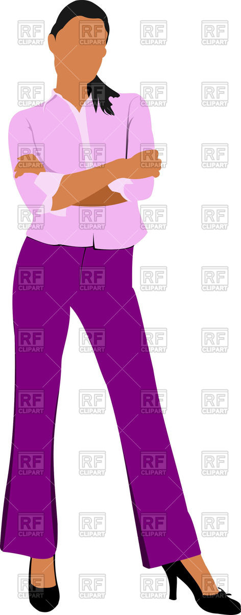 472x1200 Business Woman In A Pants And Blouse Royalty Free Vector Clip Art