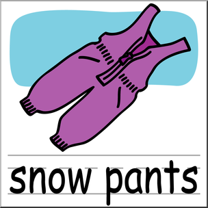 304x304 Clip Art Basic Words Snow Pants Color Labeled I