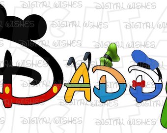 340x270 Papa Disney In A Word With Fab 5 Five Digital Iron On Transfer