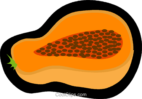 480x334 Papaya, Exotic Fruit Royalty Free Vector Clip Art Illustration