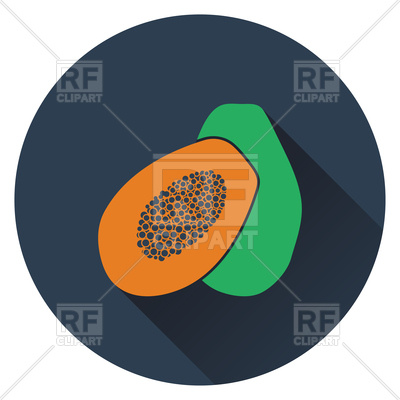400x400 Flat Design Of Papaya Icon Royalty Free Vector Clip Art Image