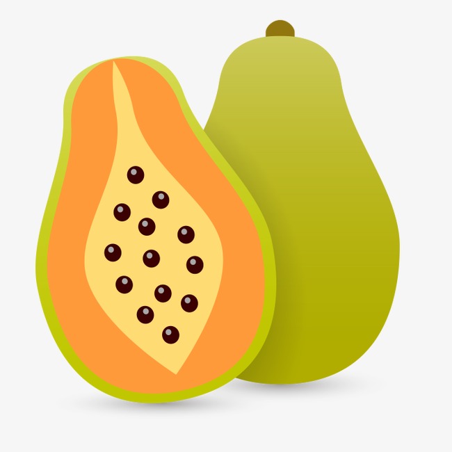 650x650 Papaya, Cartoon Papaya, Green Papaya, Cut Papaya Png Image