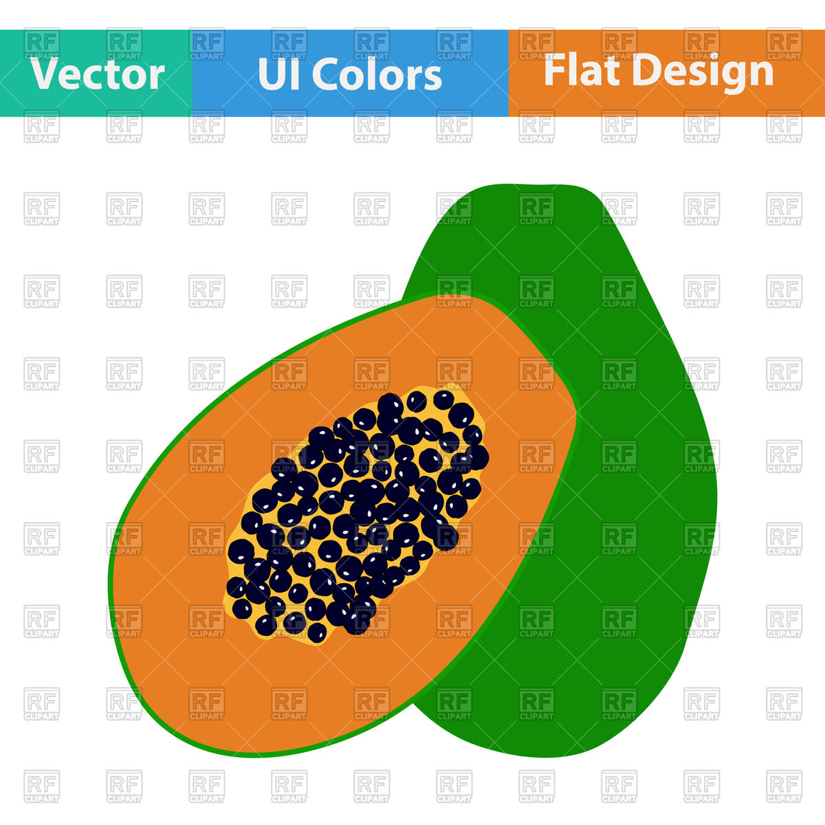 1200x1200 Papaya Royalty Free Vector Clip Art Image